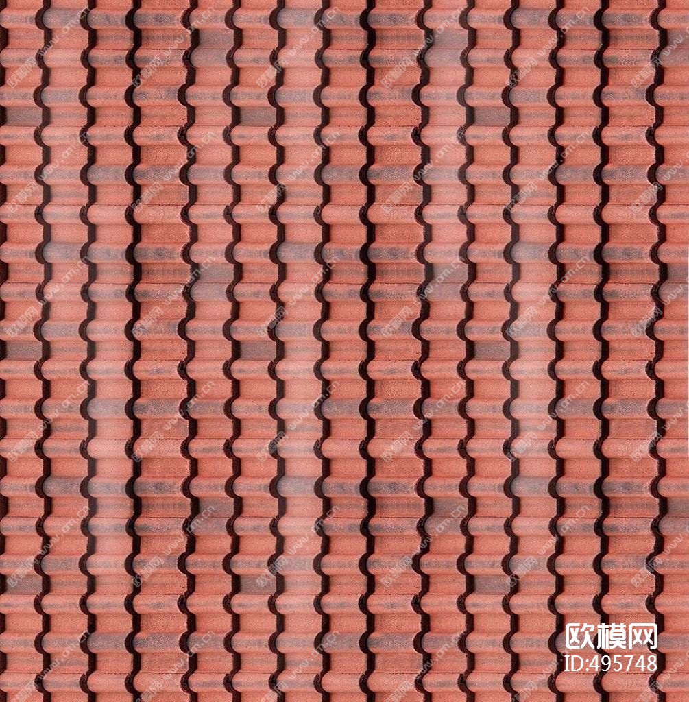 屋顶筒子瓦片材质贴