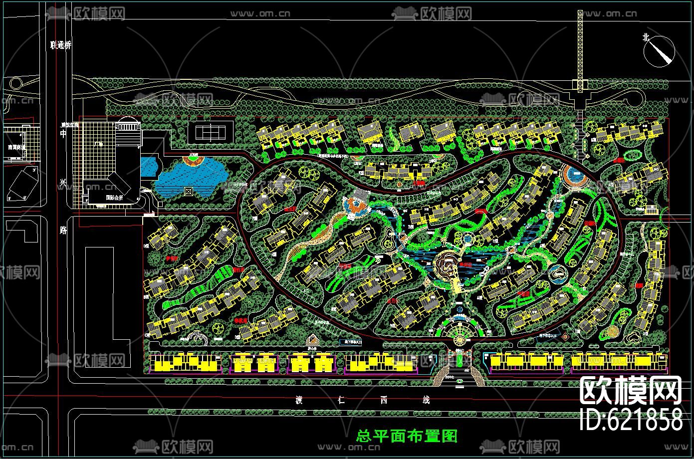 高档住宅小区规划 cad景观设计图