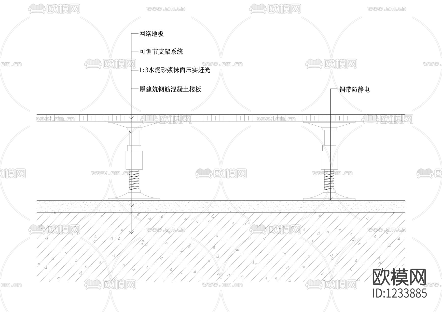 网络地板剖面节点大样图