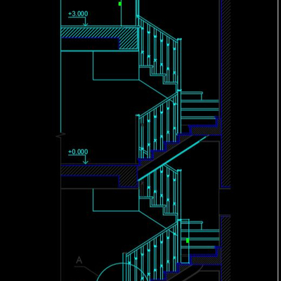 旋转楼梯cad节点图