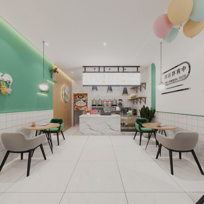 奶茶店vr全景3d模型