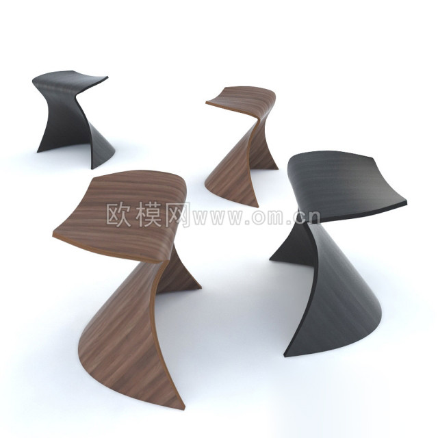 现代个性简易实木休闲椅3d模型