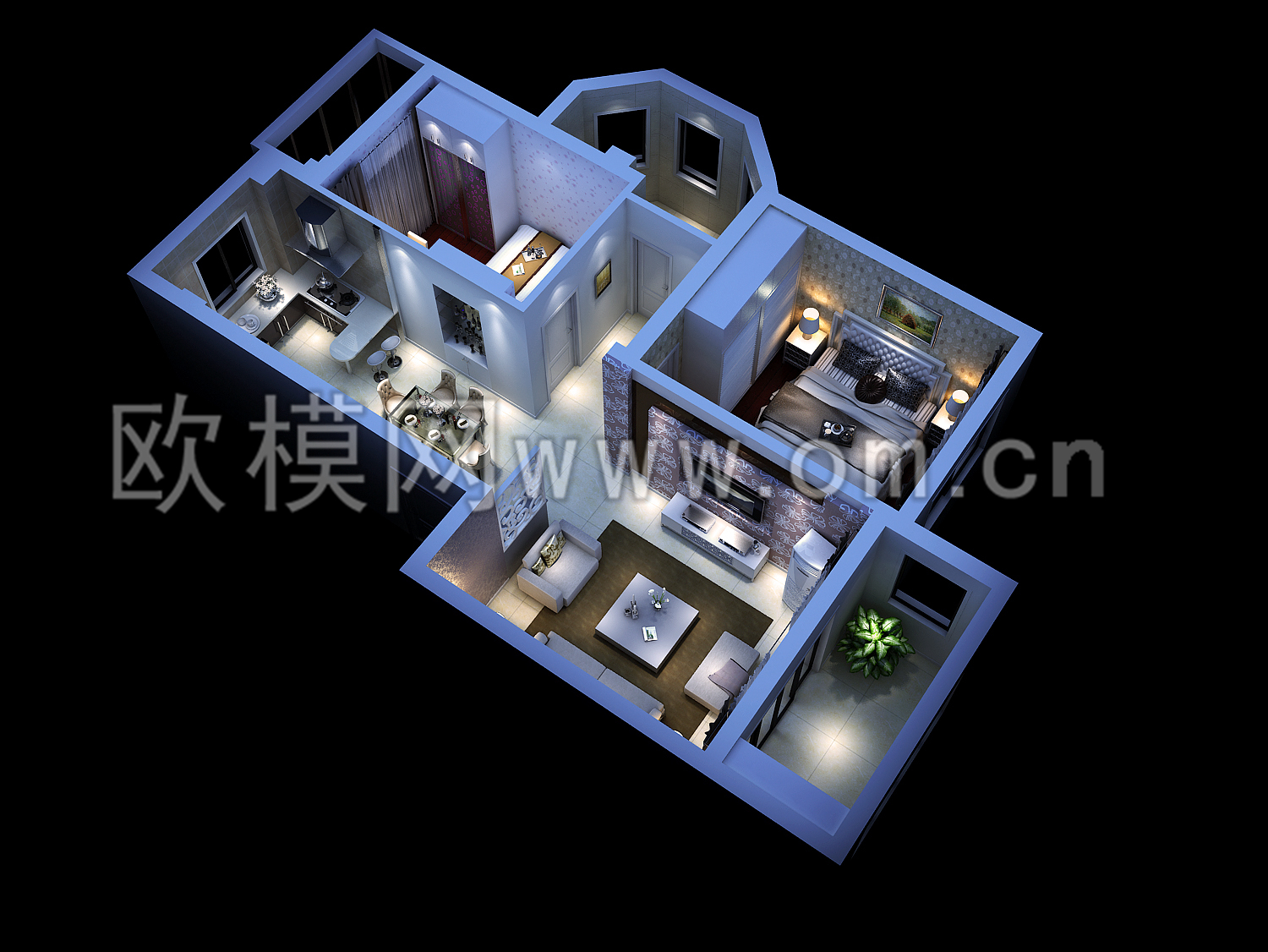 鸟瞰全局3d模型