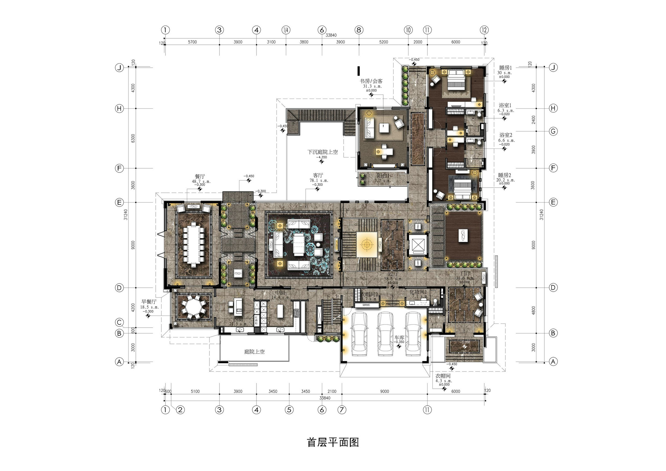 北京湖心岛别墅a2深化方案-梁志天