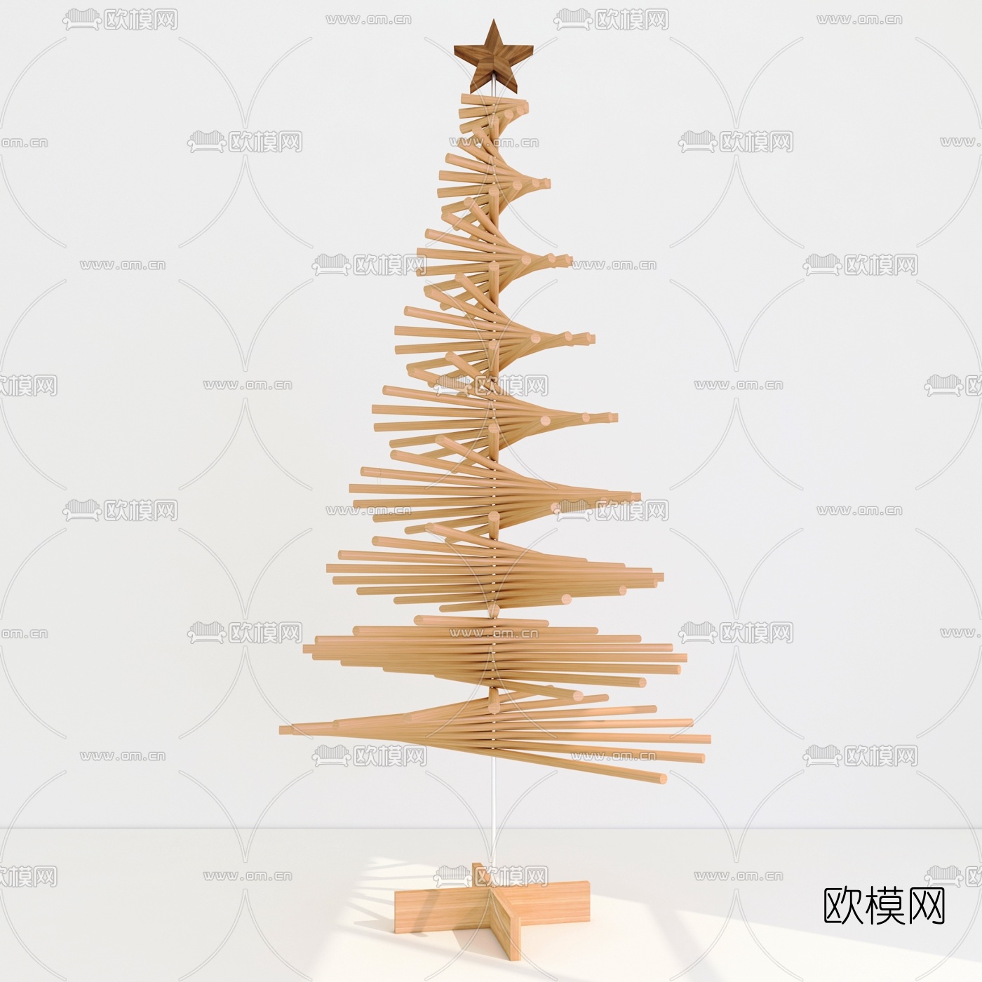 简约圣诞树饰品摆件3d模型下载-3dmax模型免费下载-欧