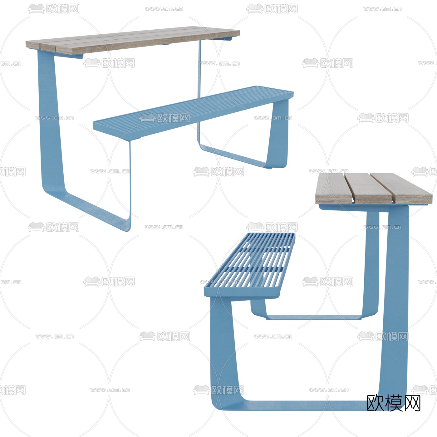 户外休闲桌椅3d模型下载-3dmax模型免费下载-欧模网
