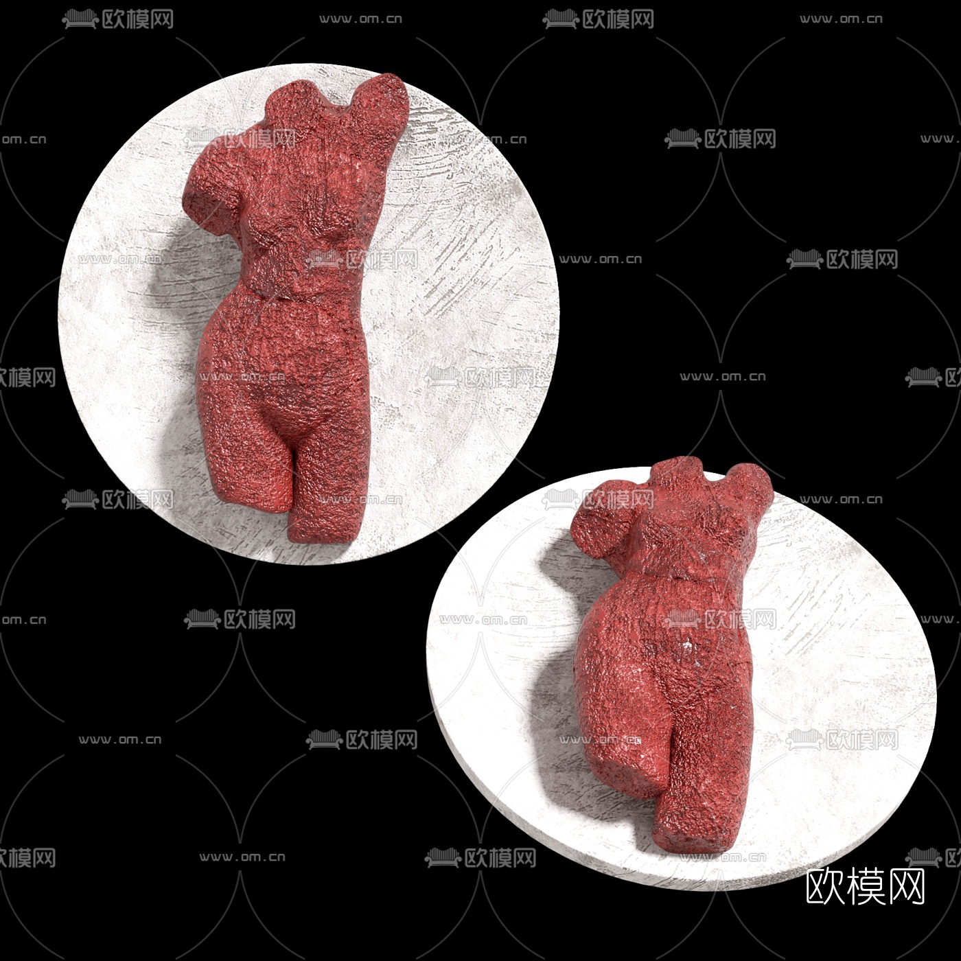 现代人体雕塑3d模型