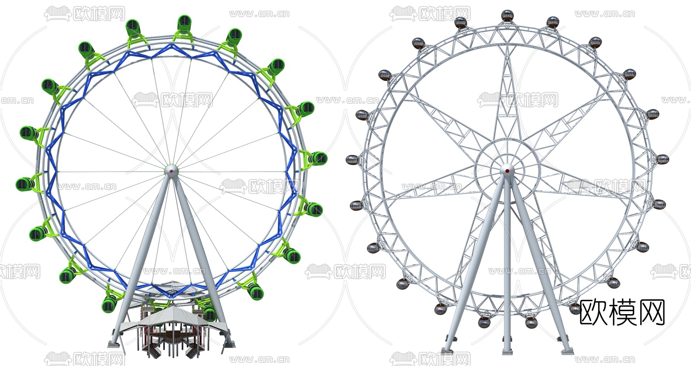 摩天轮游乐场设备3d模型下载