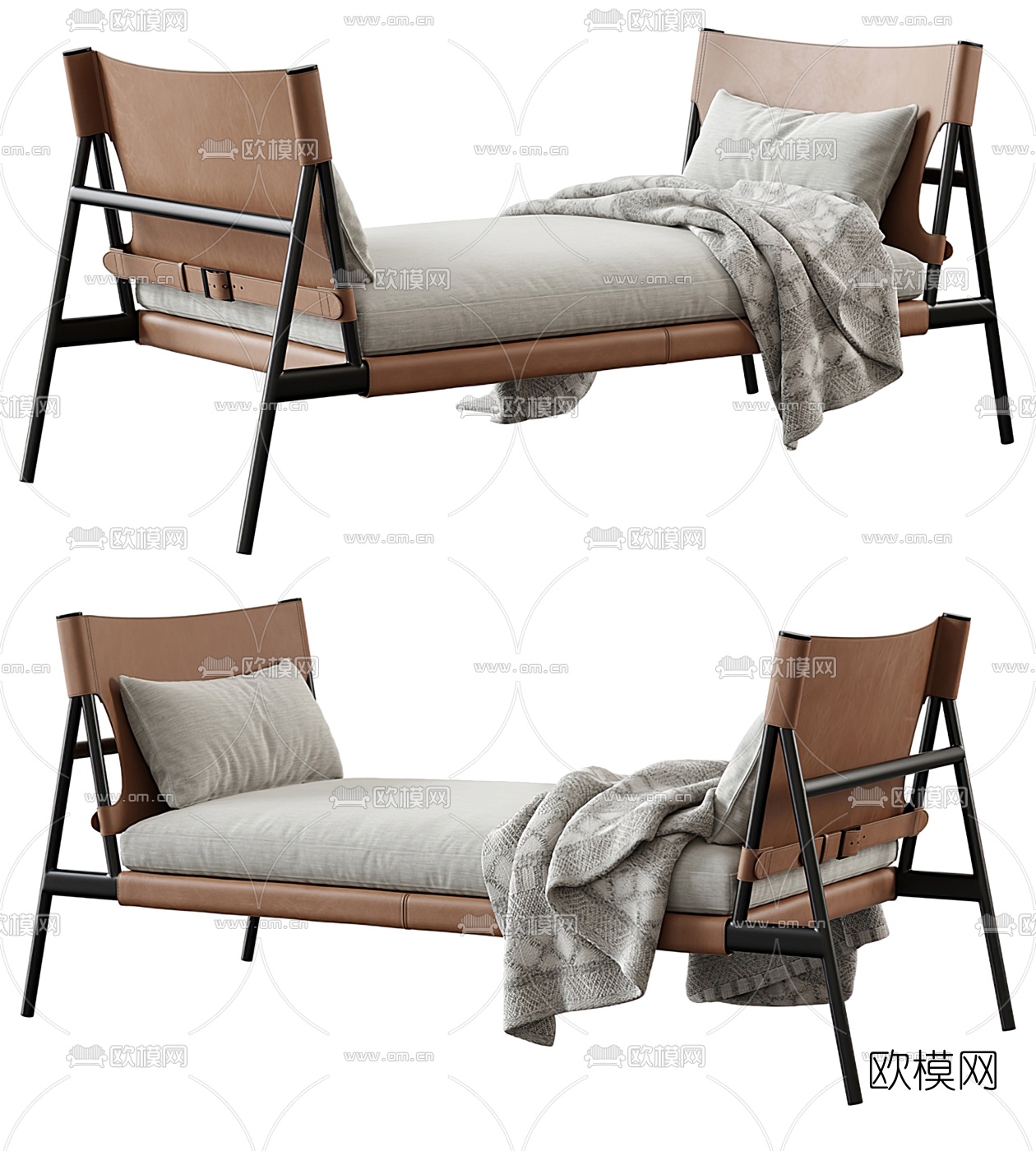 现代布艺休闲椅躺椅3d模型-免费3dmax模型库-欧模网