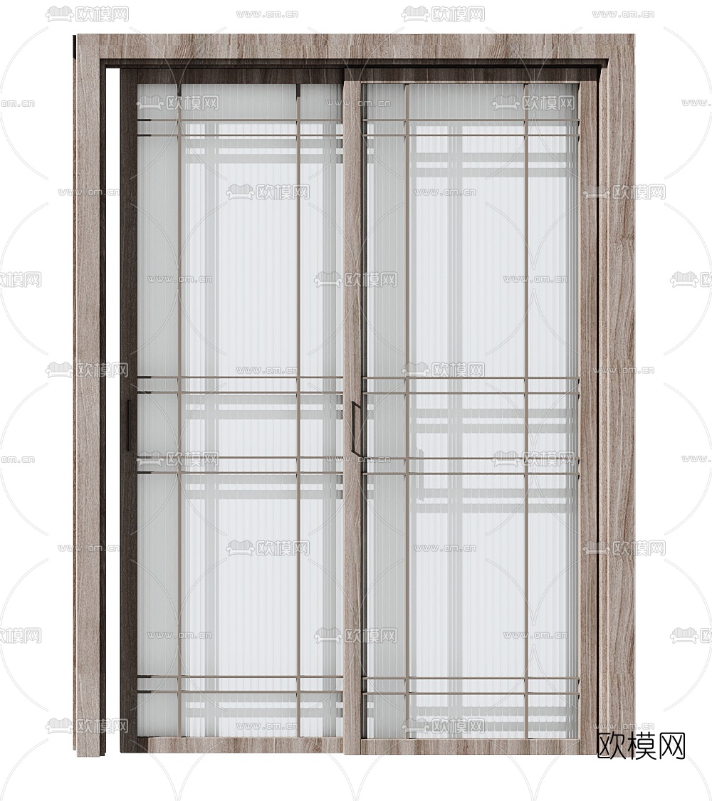 现代木门推拉门单开门3d模型-免费3dmax模型库-欧模网