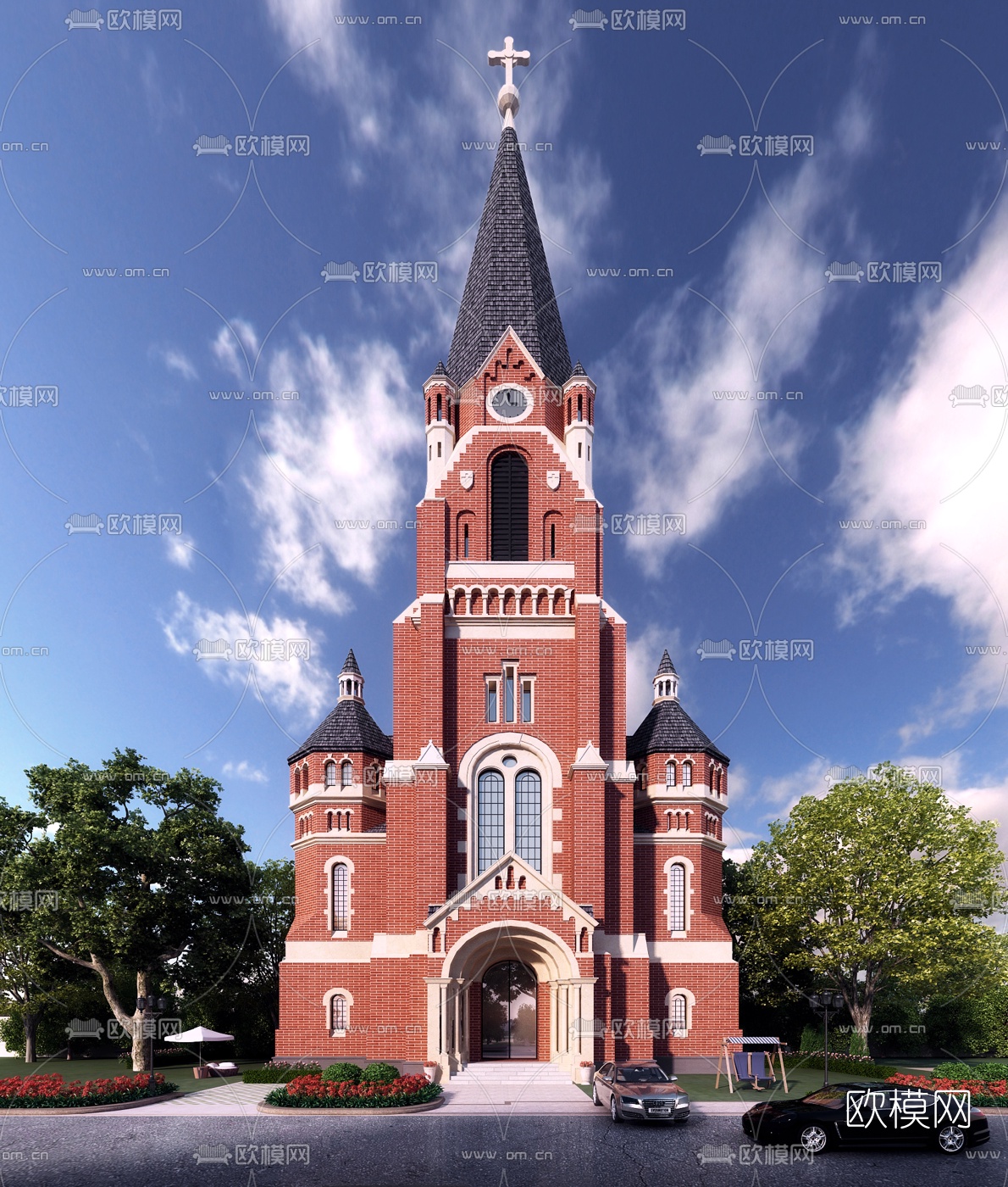 教堂建筑外观3d模型下载