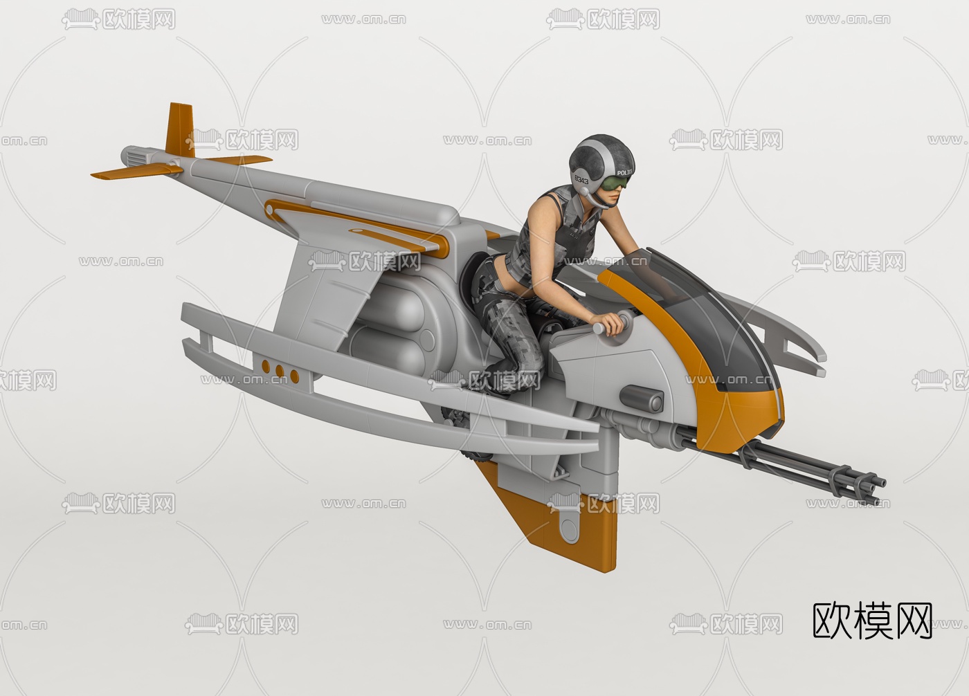 现代未来科幻单人飞行器3d模型