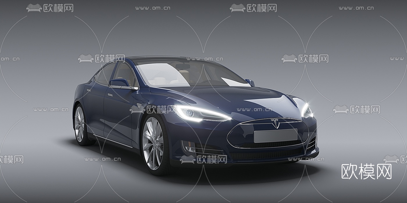 现代特斯拉models汽车3d模型