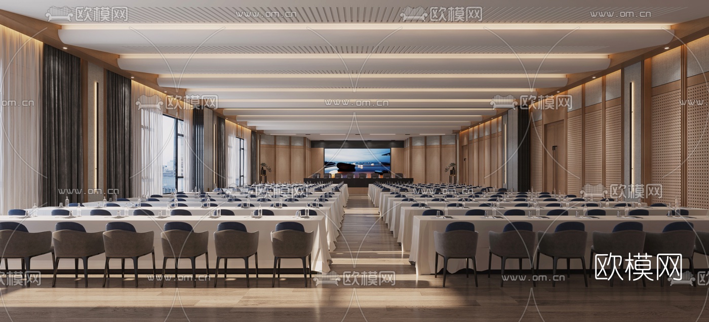 酒店会议室报告厅3d模型下载