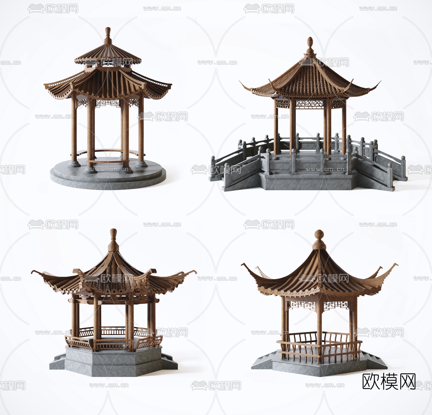 亭子凉亭3d模型下载