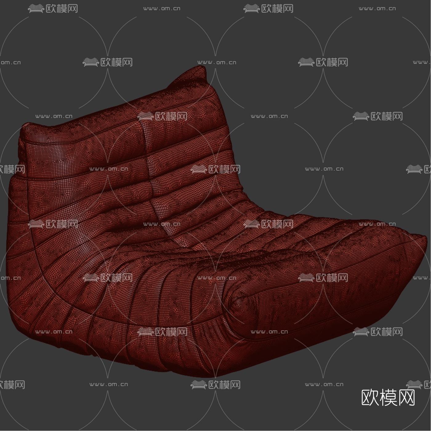 布艺懒人沙发3d模型下载-3dmax模型免费下载-欧模网