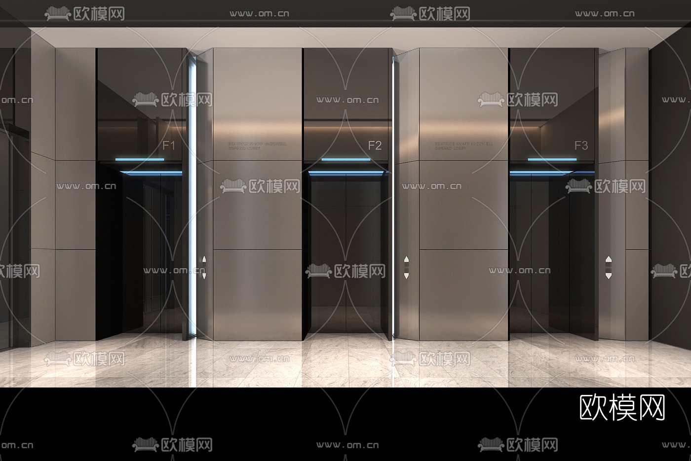 现代电梯间3d模型