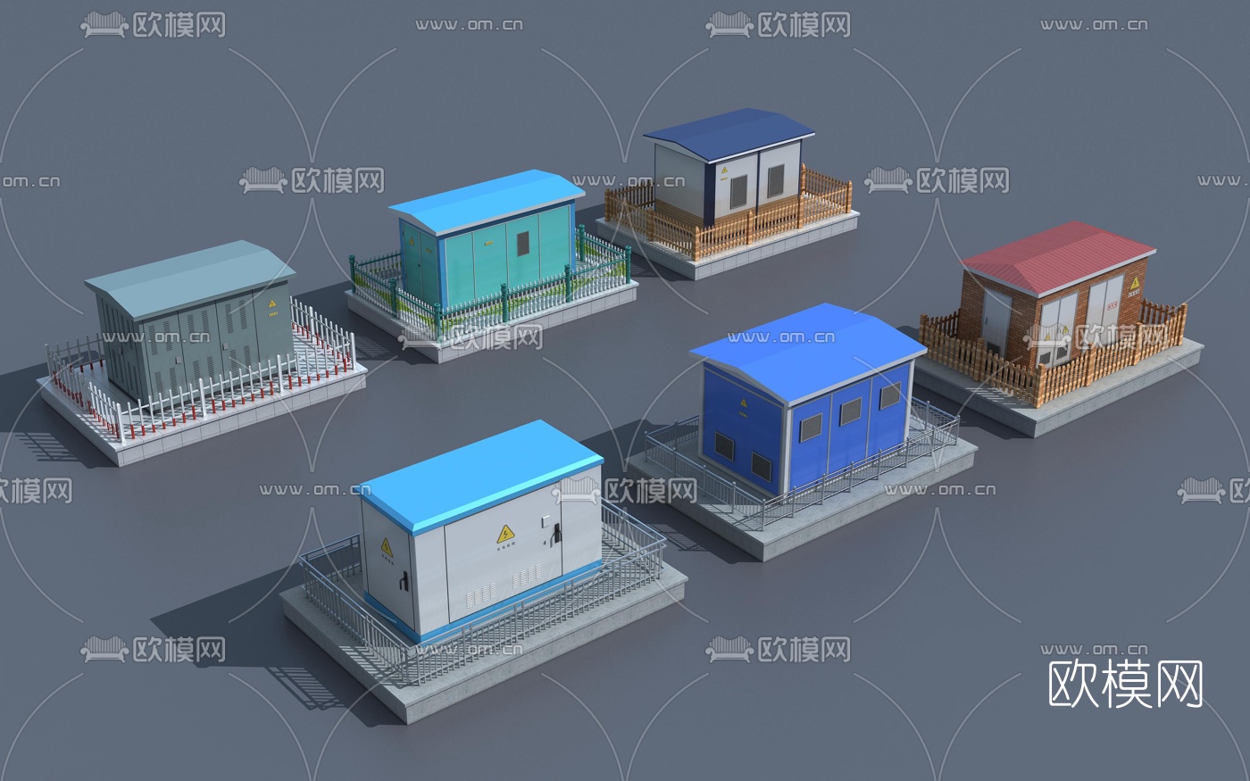 现代小区配电房3d模型