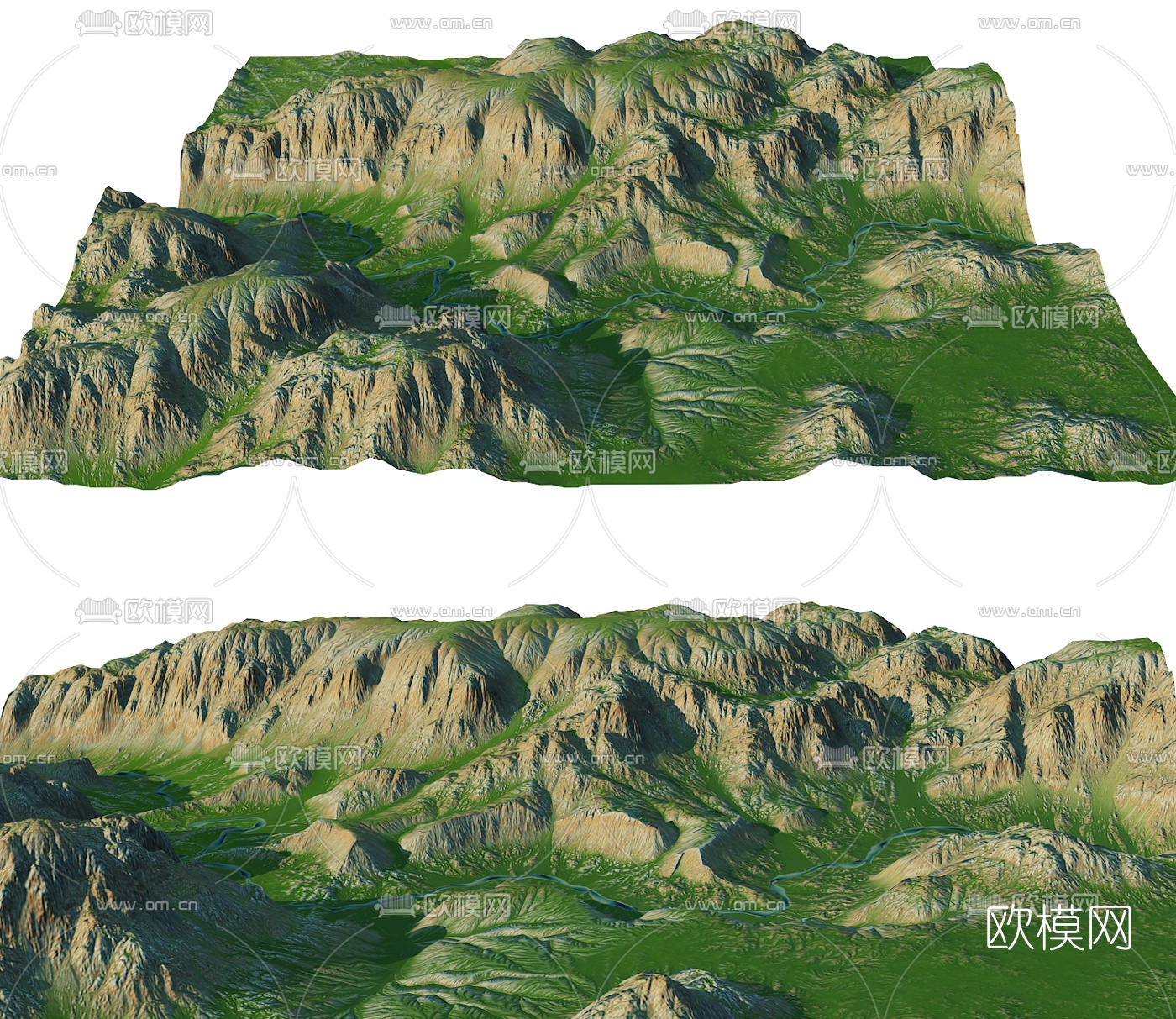 现代山体山脉3d模型