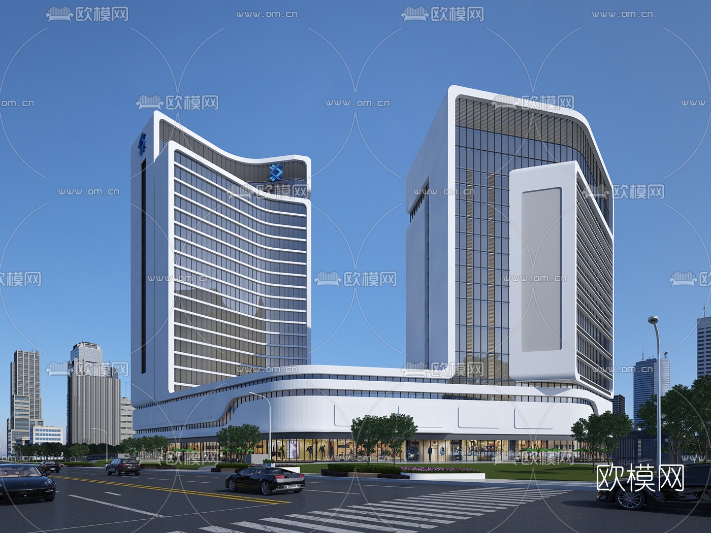 现代商业建筑外观3d模型