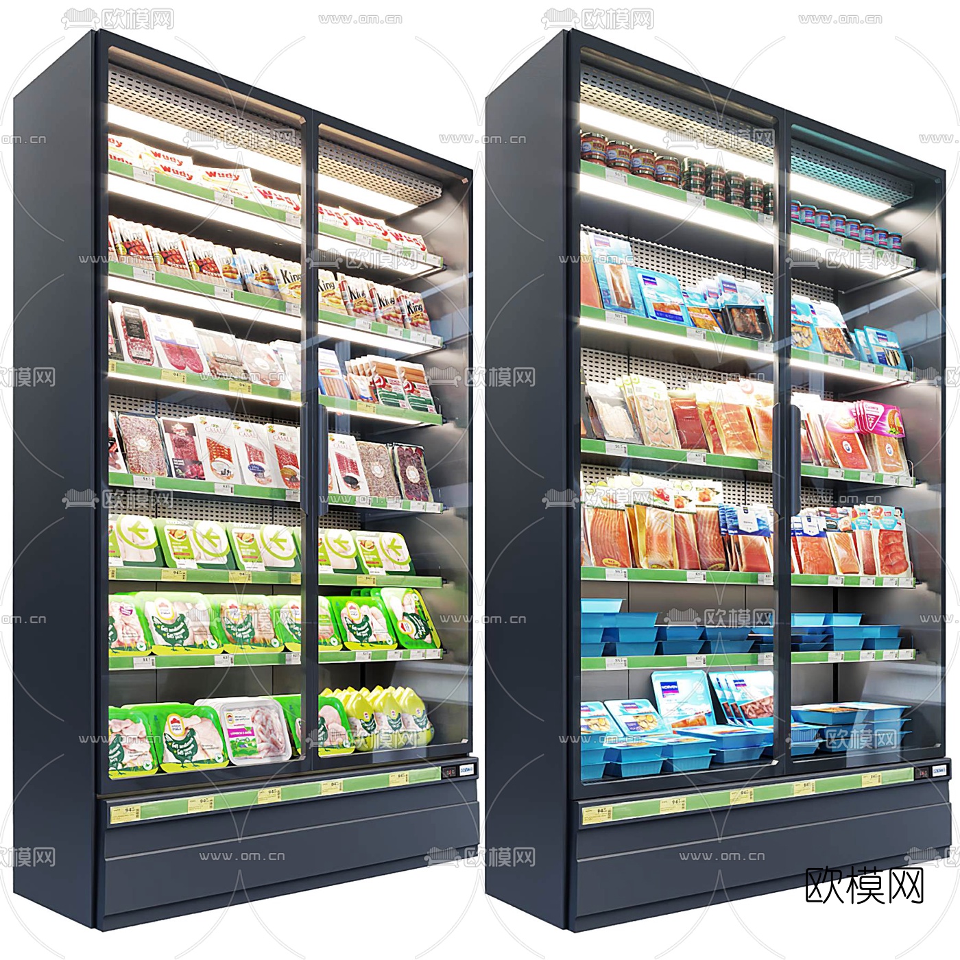超市冰箱货架3d模型下载