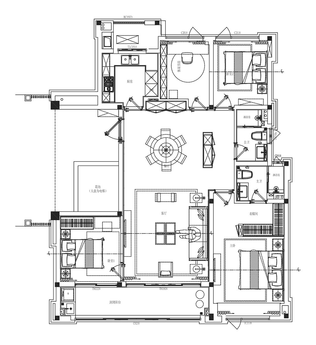 建发玺樾样板房b1户型143㎡尔雅东方邈远情致创时空设计