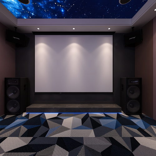 现代影音室|茶室效果图