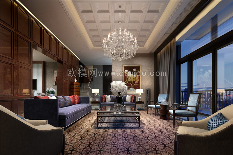 15.梁志天中式高端住宅客厅3D模型     ID76693.jpg