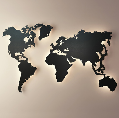 世界地图墙饰挂件3d模型