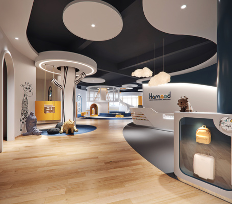 幼儿园大厅活动区走廊3d模型