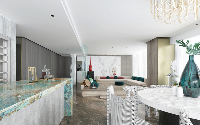 客厅餐厅3d模型