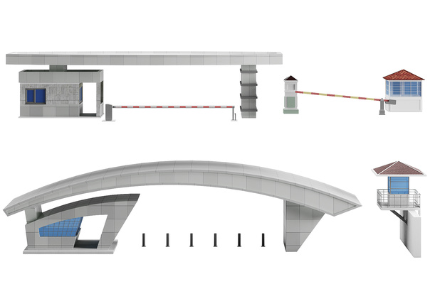 门卫室大门入口3d模型