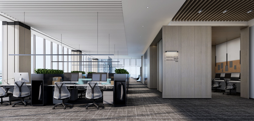 办公室办公区su模型