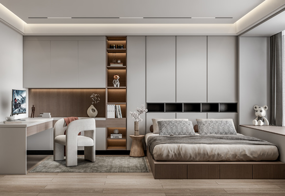 榻榻米卧室su模型