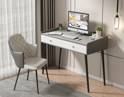 轻奢书桌椅3d模型
