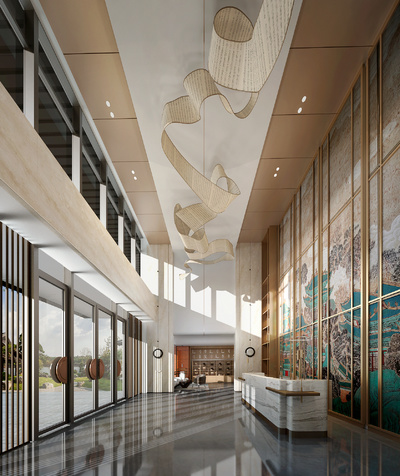 售楼处前台3d模型