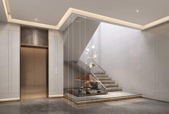 楼梯间雕塑3d模型