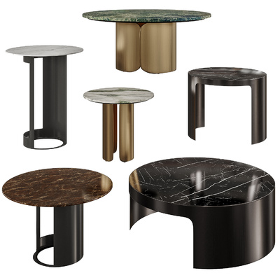 大理石茶几圆几3d模型