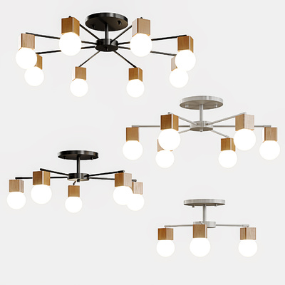 金属多头吊灯3d模型