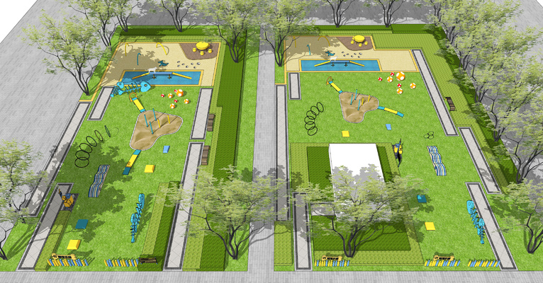 活动公园su模型