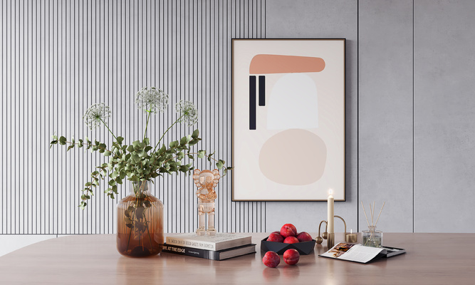 花瓶书籍摆件3d模型