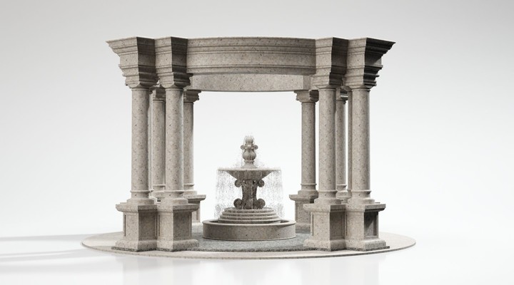 圆形喷泉3d模型