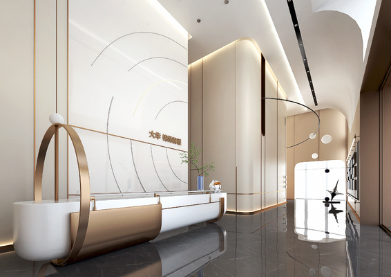 售楼处接待台3d模型