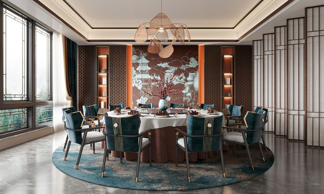 中餐厅包房3d模型