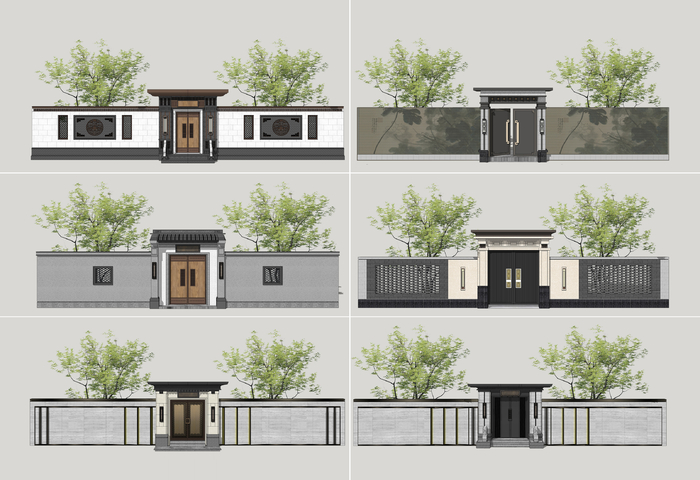 入户大门su模型