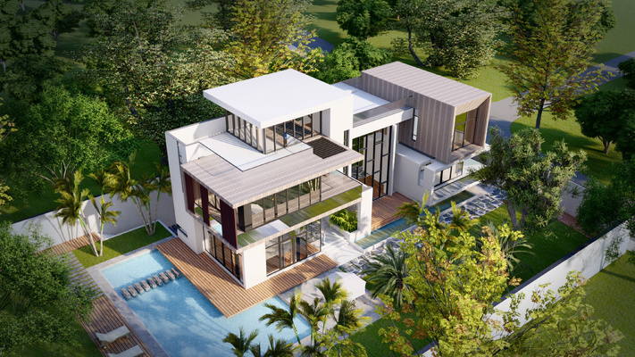 独栋别墅外观su模型