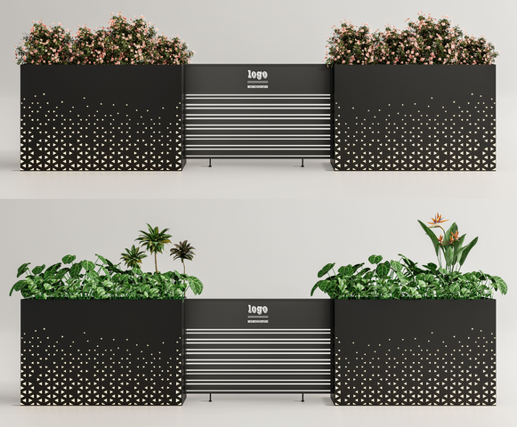 户外花箱 花池花坛3d模型