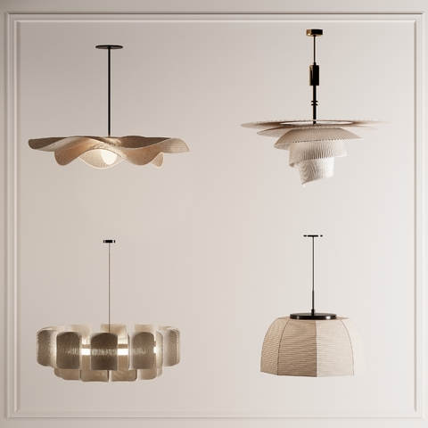 纸扎吊灯3d模型