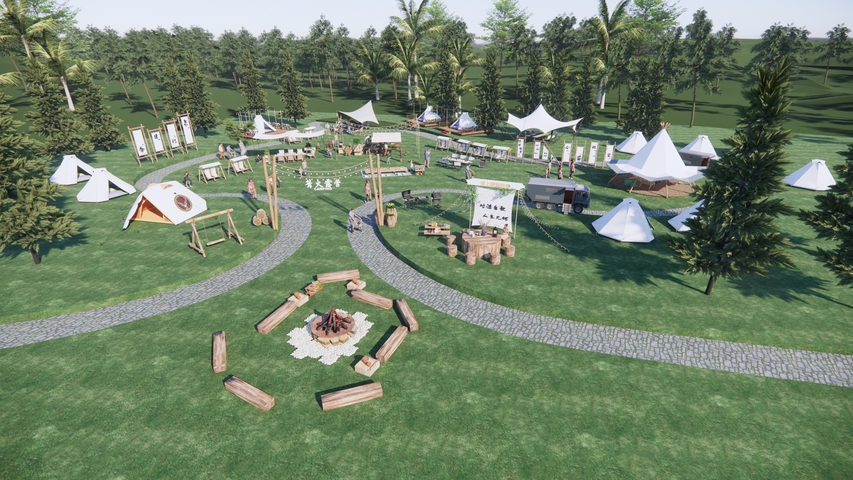 露营公园 露营基地su模型