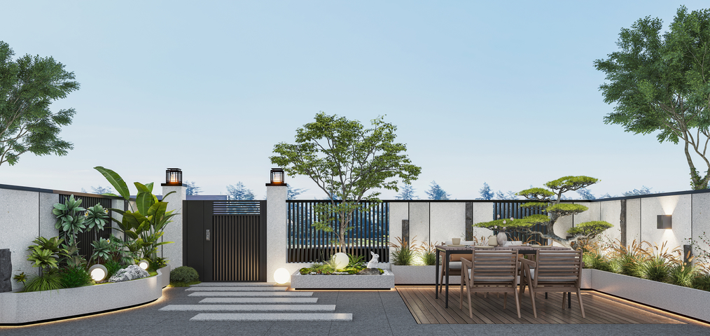 别墅庭院 花园3d模型